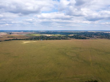 Hava aracı görüntüsü. Ukrayna 'daki tarım alanları.