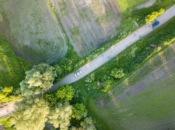 空中ドローンビュー ウクライナの農地 — ストック写真