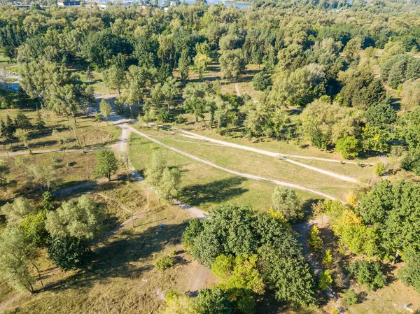 Flygdrönare Smutsig Stig Stadsparken — Stockfoto