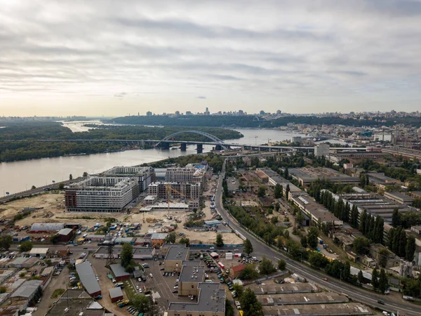 Aerial View Dnieper River Kiev — Stock Photo, Image
