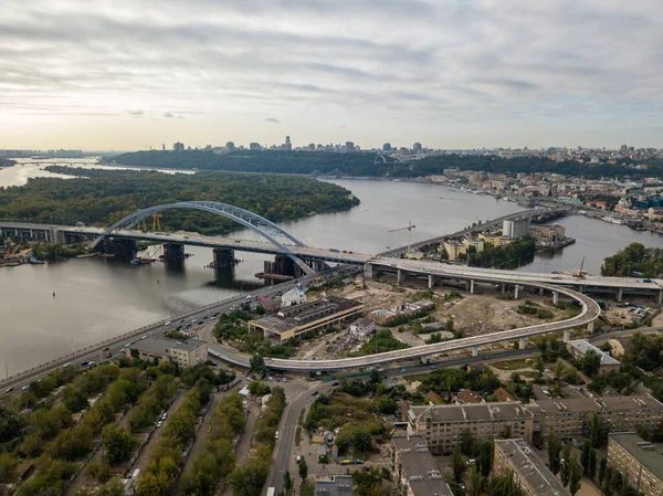 Вид Воздуха Реку Днепр Киеве — стоковое фото