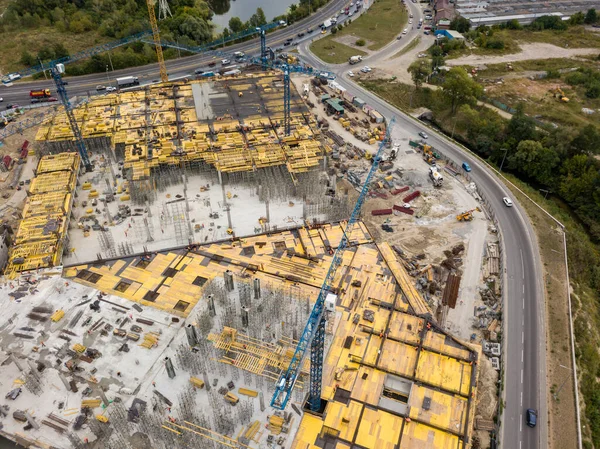 Вид Воздушного Беспилотника Строительство Крупного Торгового Центра — стоковое фото