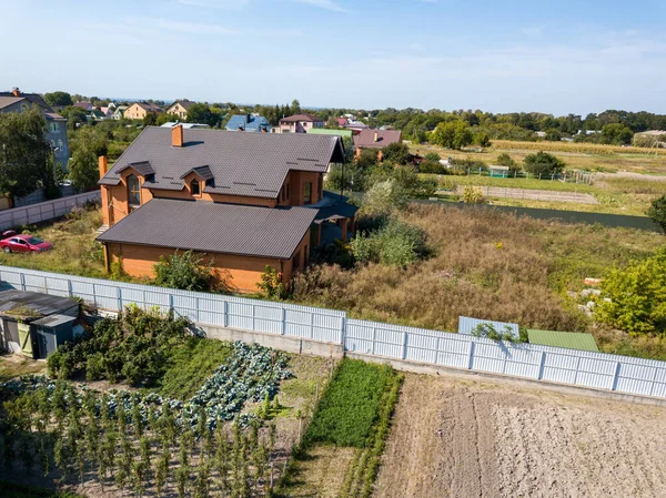 Drohnen Aus Der Luft Ukrainisches Landdorf Sommersonniger Tag — Stockfoto