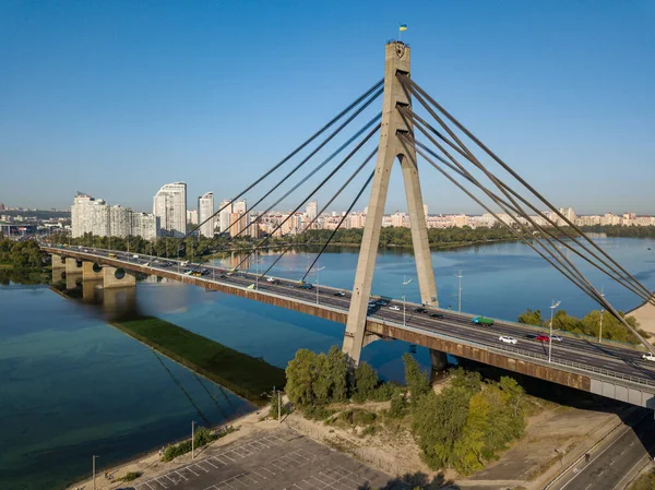Ponte Nord Kiev Vista Aerea Drone — Foto Stock