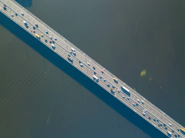 Автомобильный Северный Мост Киеве Прямо Небес Воздушный Беспилотник — стоковое фото
