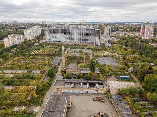 Aerial Drone View Residential Area Kiev — Stock Photo, Image