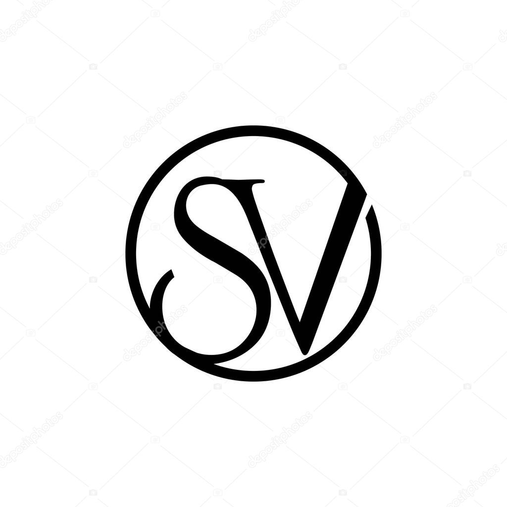 Sv logo design vector icon
