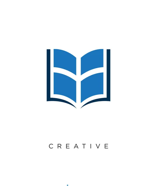 Ícone Vetor Projeto Logotipo Livro Janela — Vetor de Stock