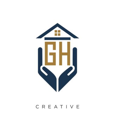 gh emlak logosu tasarım vektörü simgesi