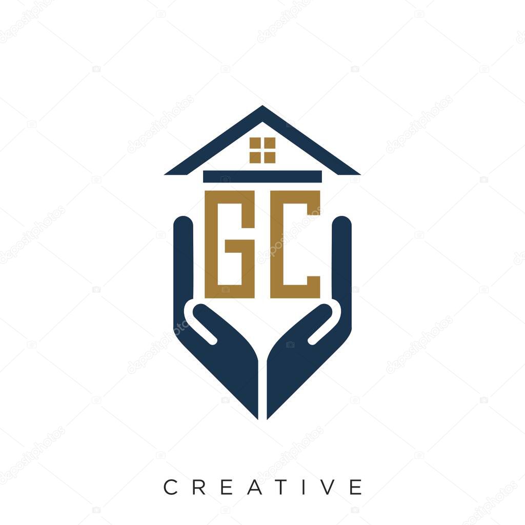Gc logo design vector icon symbol