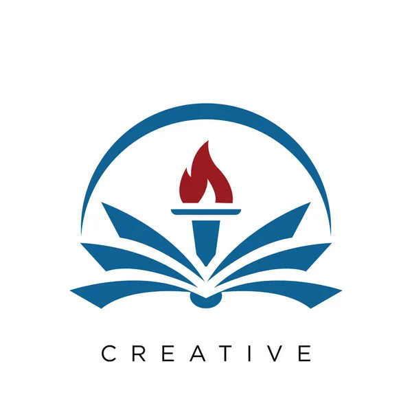 Βιβλίο Εκπαίδευση Λογότυπο Σχεδιασμό Διάνυσμα Εικονίδιο — Διανυσματικό Αρχείο