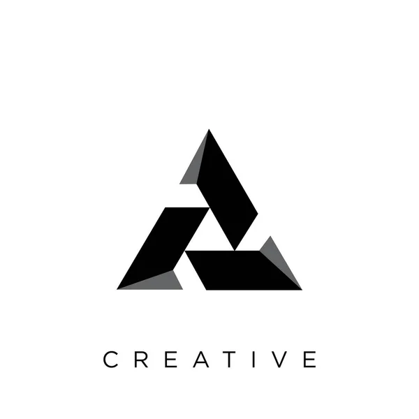 Ícone Vetor Design Logotipo Triângulo — Vetor de Stock