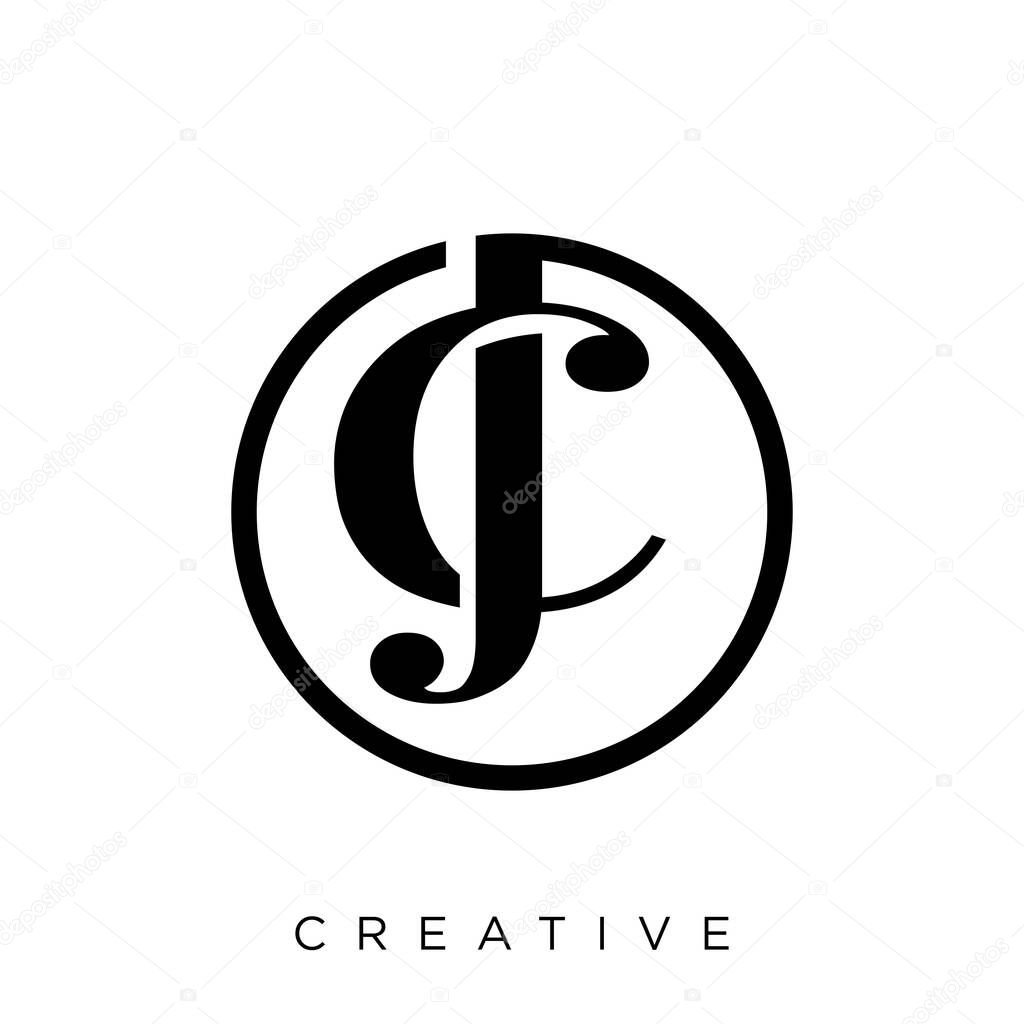 Cj luxury  logo design icon symbol