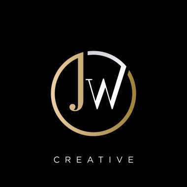 jw lüks ilk logo tasarım vektörü