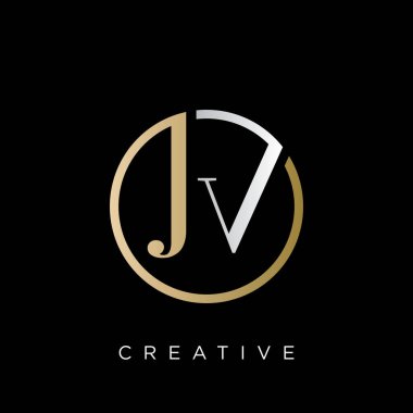 jv lüksü ilk logo tasarım vektörü simgesi
