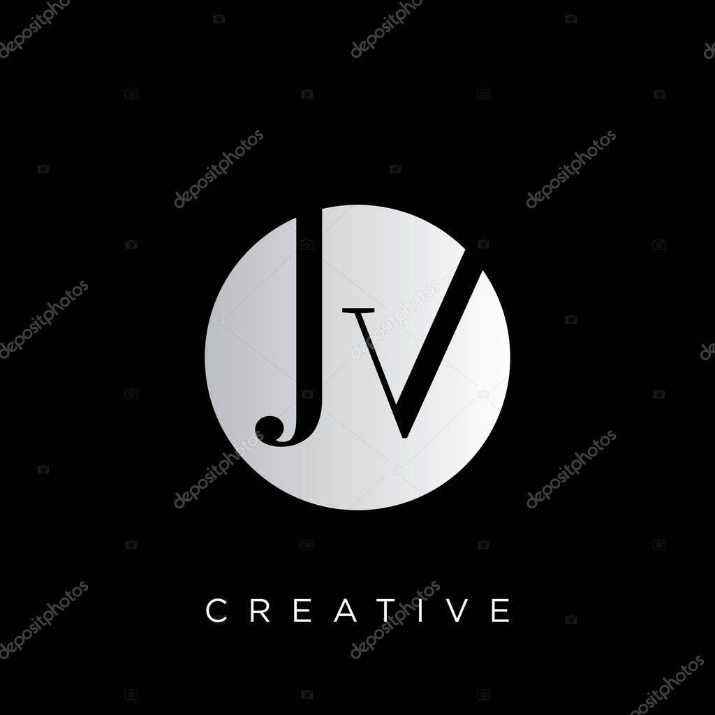 Jv luxury initial logo design vector