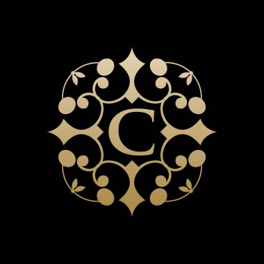 c süsleme logo tasarım vektör simgesi