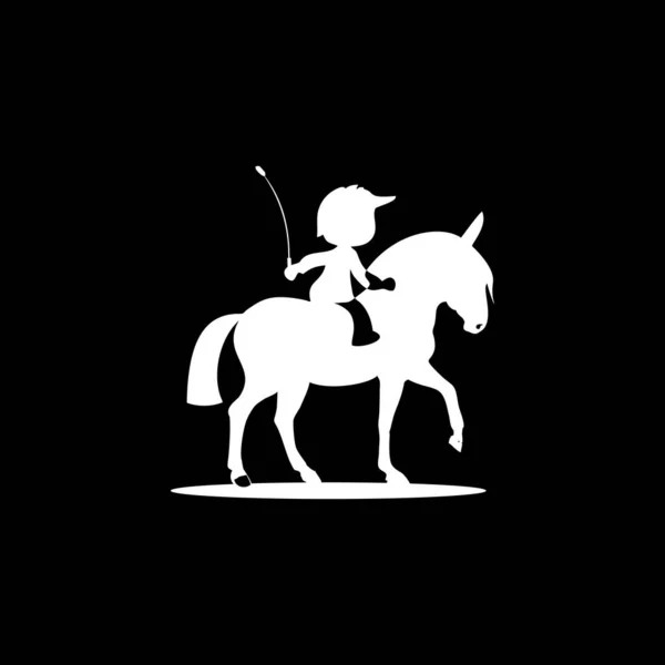 Pferd Und Kind Logo Design Vektor Symbol — Stockvektor