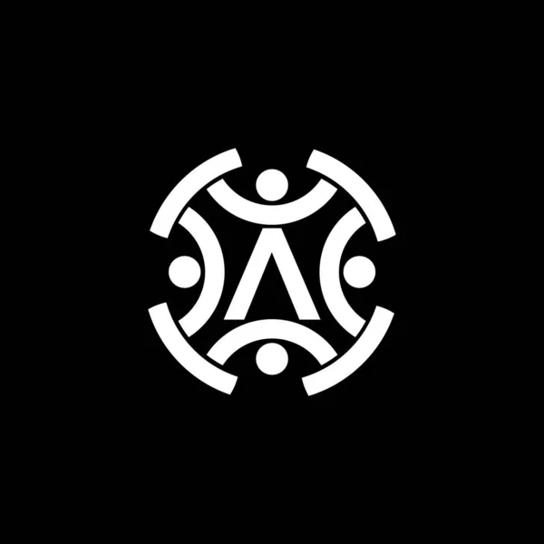 Human Community Logo Design Vector Icon — Stock Vector