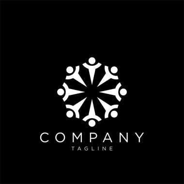 İnsan topluluğu iş logosu tasarım vektör simgesi