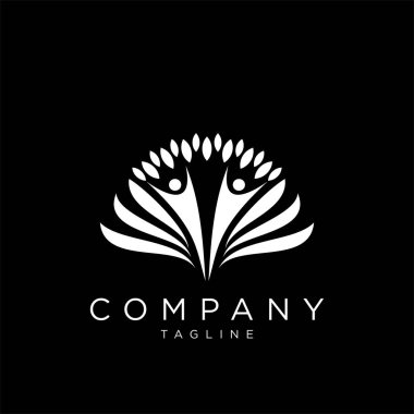 İnsan topluluğu iş logosu tasarım vektör simgesi