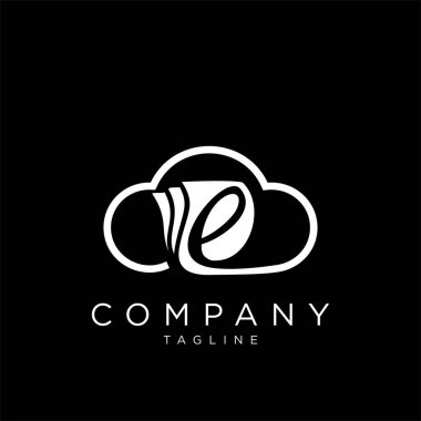 e bulut logo tasarım vektör simgesi