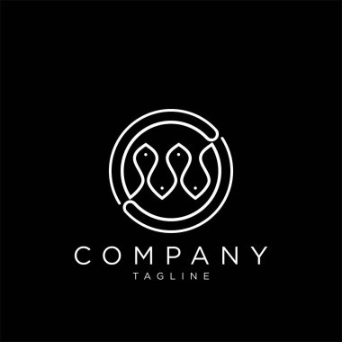 balık çemberi logo tasarımı vektör simgesi