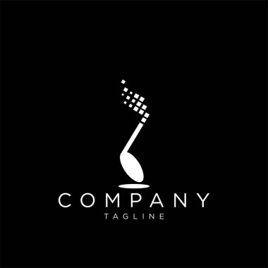 müzik dijital logo tasarımı vektör simgesi