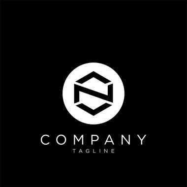 n altıgen logo tasarım vektör simgesi