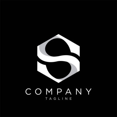 lüks altıgen logo tasarım vektör simgesi