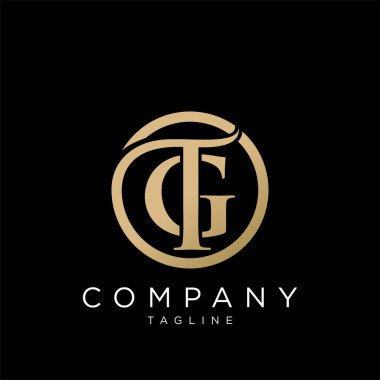 tg lüks logo tasarım vektör simgesi