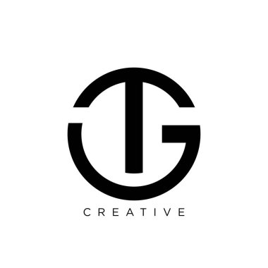 tg daire logo tasarımı vektör simgesi