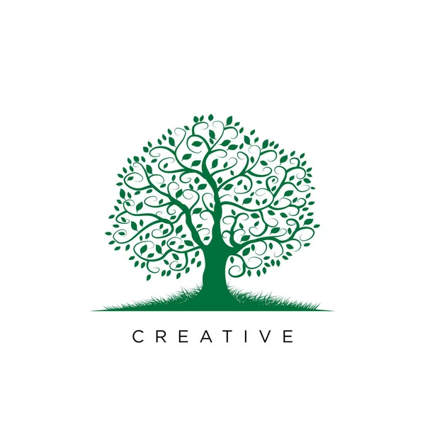 Ağaç Yaşam Logosu Tasarım Vektörü Simgesi — Stok Vektör