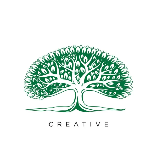Ağaç Yaşam Logosu Tasarım Vektörü Simgesi — Stok Vektör