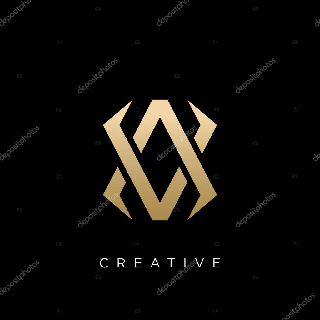 Av luxury logo design vector icon