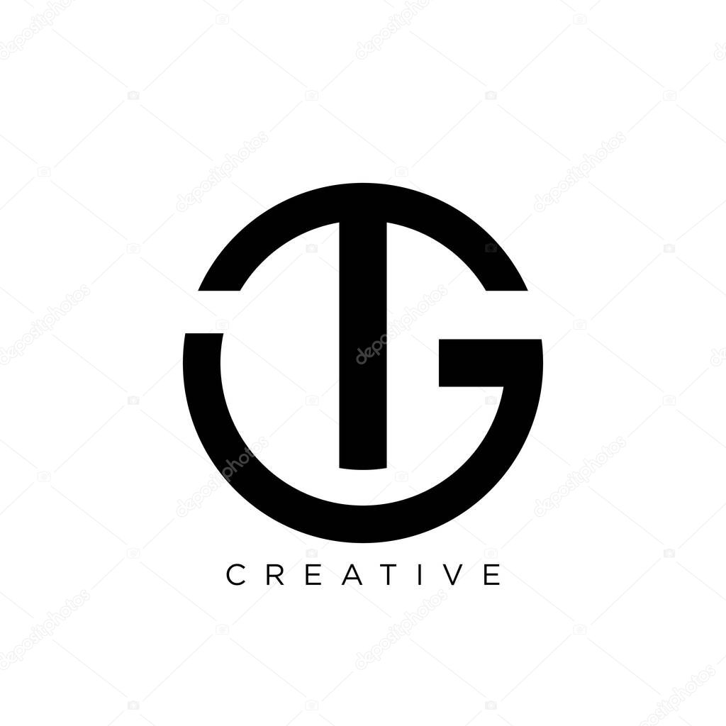 Tg circle logo design vector icon