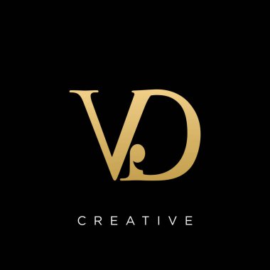vd lüks logo tasarım vektör simgesi