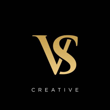 vs lüks logo tasarım vektör simgesi