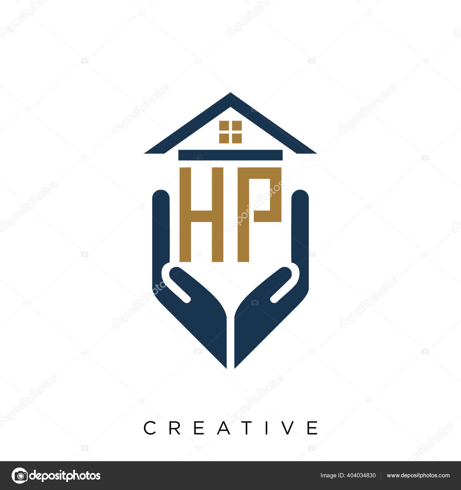 Vektor Desain Logo Home Hand Stok Vektor C Boxfile 404034830