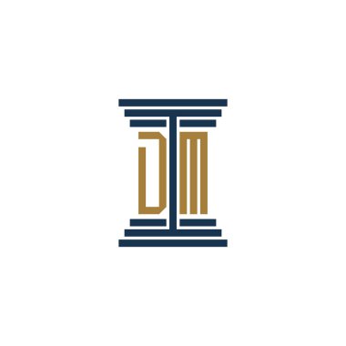 dm Law sütun logosu tasarım vektör simgesi