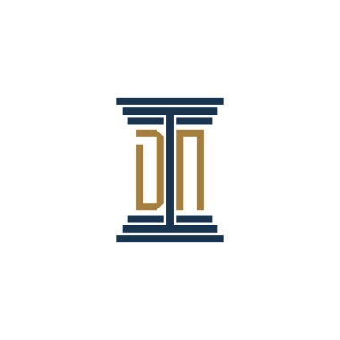 dn law sütun logosu tasarım vektör simgesi