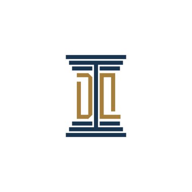 dq kanunu sütun logosu tasarım vektör simgesi