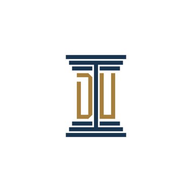 du law sütun logosu tasarım vektör simgesi