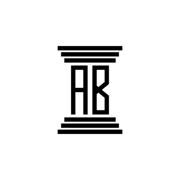 Lei Pilar Logotipo Design Vetor Ícone Símbolo —  Vetores de Stock
