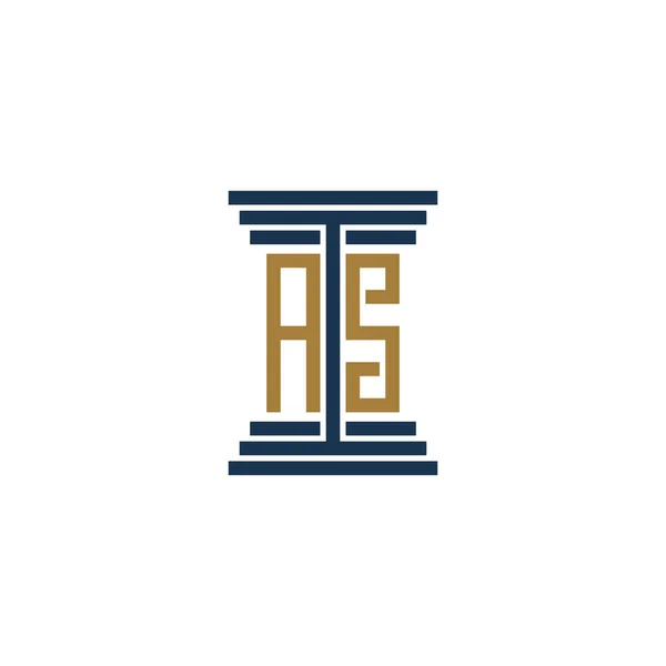 Como Ley Pilar Logotipo Diseño Vector Icono Símbolo — Archivo Imágenes Vectoriales