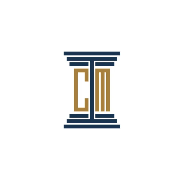 Law Pillar Logo Design Vector Icon Symbol — Stock Vector
