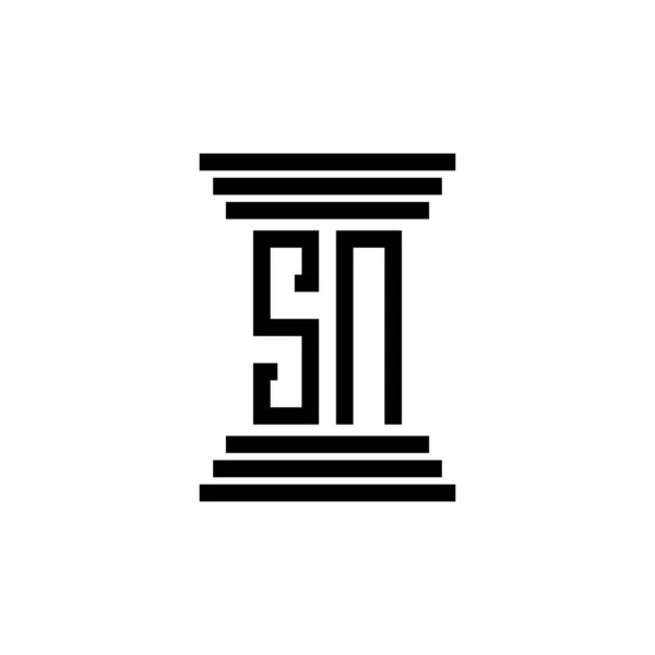 Lei Pilar Logotipo Design Vetor Ícone Símbolo —  Vetores de Stock