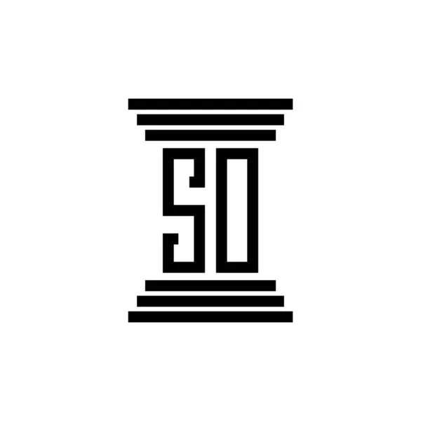 Assim Que Símbolo Ícone Vetor Logotipo Pilar Lei —  Vetores de Stock