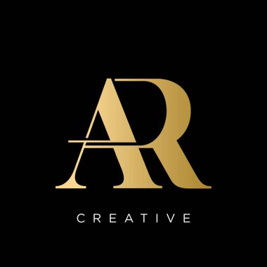 ar lüks logo tasarımı vektör simgesi