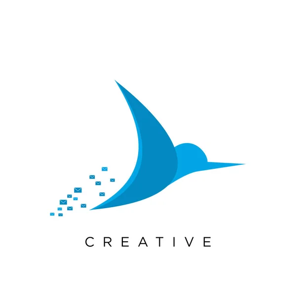 鳥のデジタルロゴデザインベクトルアイコンシンボル — ストックベクタ